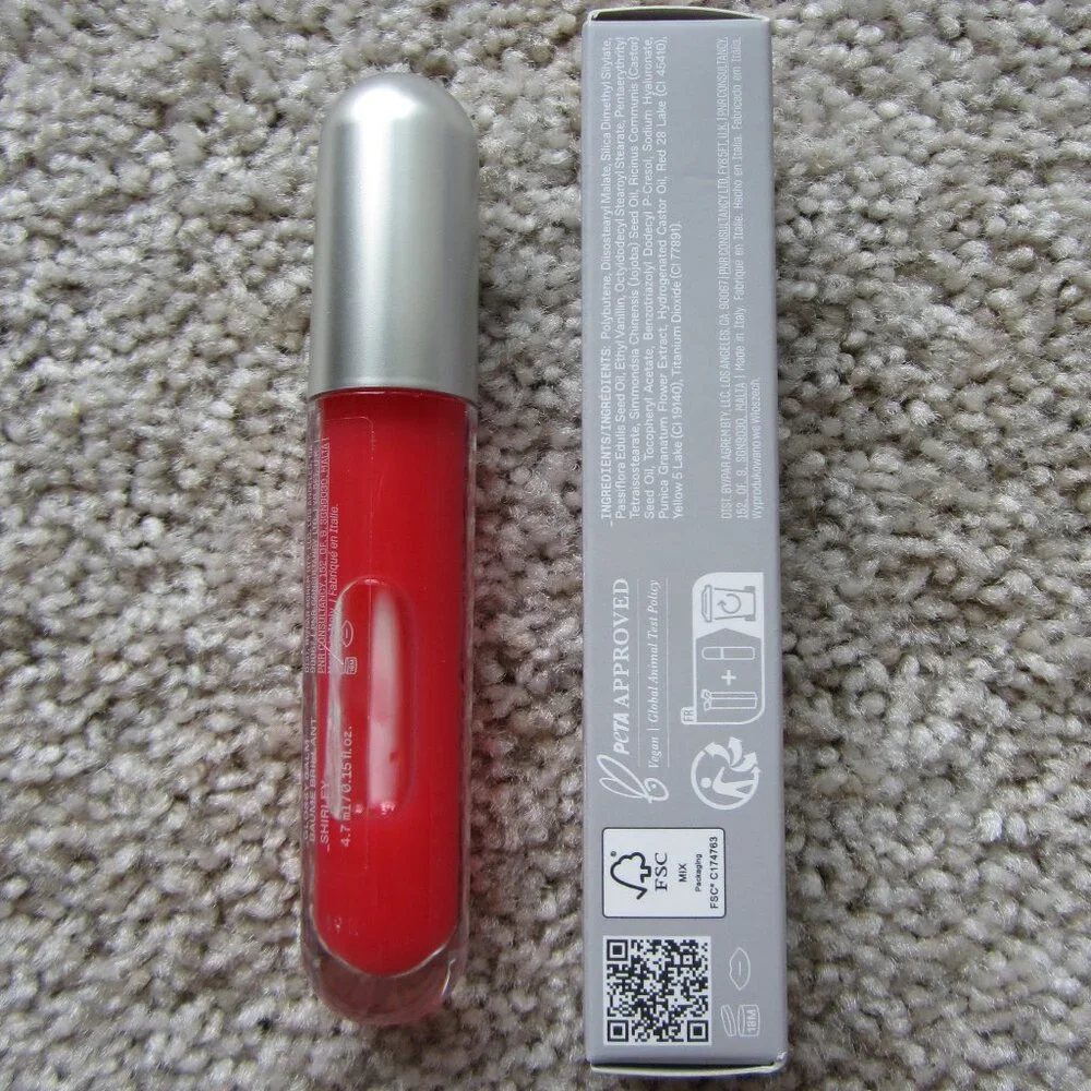 r.e.m. beauty Essential Drip Glossy Balm Shirley Red 0.15 oz.